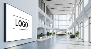 Modern Atrium Elegance - Virtual Office Background