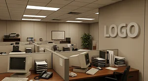 Office in the 90's - Virtual Office Background