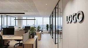 Modern London Office - Virtual Office Background