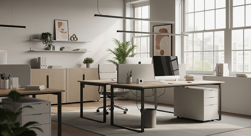 Sleek Modern Office - Virtual Office Background for Video Calls