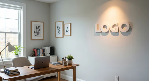 Modern Home Office Glow Professional Virtual Office Background for Video Calls - Corporate