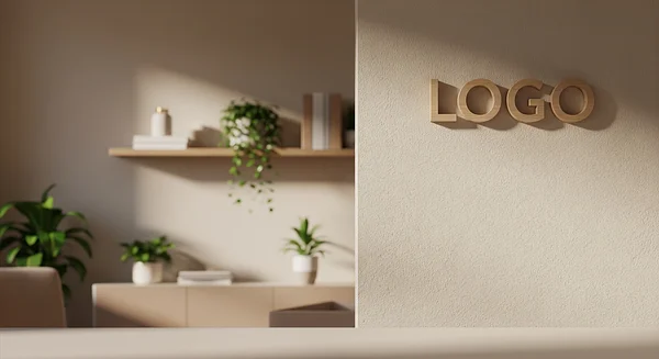 Golden Warmth Workspace Professional Virtual Office Background for Video Calls - Creative