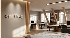 Modern Construction Office - Virtual Office Background