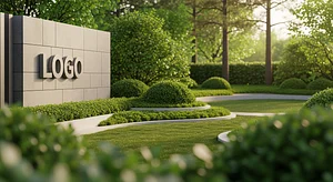 Verdant Garden Focus - Virtual Office Background