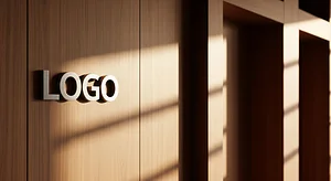 Elegant Sunlit Wood Wall Corporate Virtual Office Background