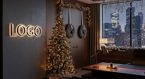 Elegant NYC Christmas Office