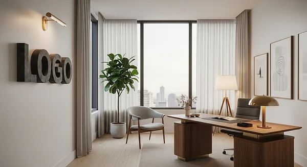 Scandinavian Horizon Office Professional Virtual Office Background for Video Calls - Executive