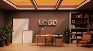 Amber Horizon Atelier Creative Virtual Office Background