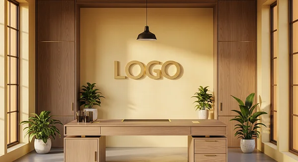 Saffron Oak Atelier Professional Virtual Office Background for Video Calls - Creative