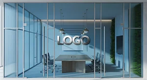 Cobalt Glass Focus Corporate Virtual Office Background