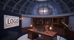 Celestial Observatory Office Executive Virtual Office Background