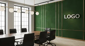 Verdant Velvet Boardroom