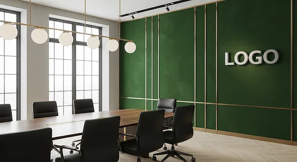 Verdant Velvet Boardroom