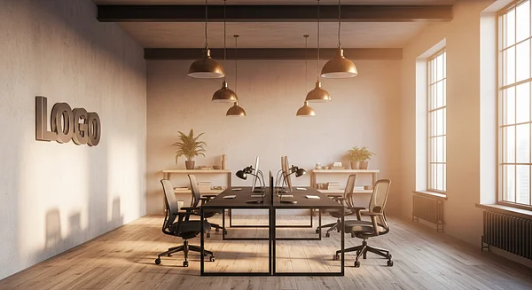 Amber Fog Innovation Loft Professional Virtual Office Background for Video Calls - Startup