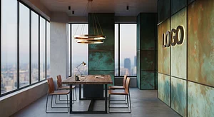 Verdigris Skyline Atelier Creative Virtual Office Background